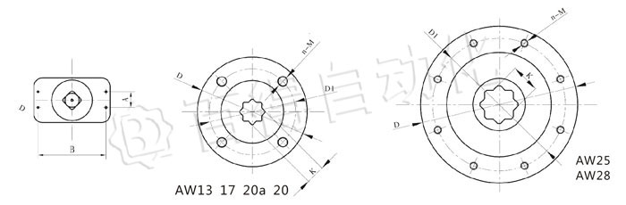 AW氣動(dòng)執行器連接尺寸圖